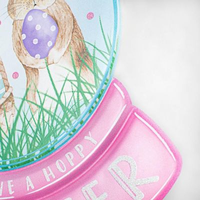 12" Metal Embossed Sign: Easter Snow Globe Image 2
