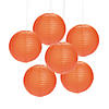 12" Orange Hanging Paper Lanterns - 6 Pc. Image 1