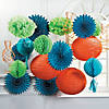 12" Orange Hanging Paper Lanterns - 6 Pc. Image 2