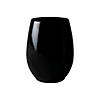 12 oz. Black Elegant Stemless Plastic Wine Glasses (32 Glasses) Image 1