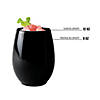 12 oz. Black Elegant Stemless Plastic Wine Glasses (32 Glasses) Image 2