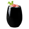 12 oz. Black with Silver Elegant Stemless Plastic Wine Glasses (32 Glasses) Image 1