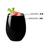 12 oz. Black with Silver Elegant Stemless Plastic Wine Glasses (32 Glasses) Image 2
