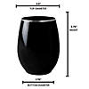 12 oz. Black with Silver Elegant Stemless Plastic Wine Glasses (32 Glasses) Image 3