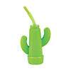 12 oz. Cactus Reusable BPA-Free Plastic Cups with Lids & Straws - 12 Ct. Image 1