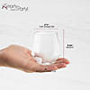 12 oz. Clear Hexagonal Stemless Plastic Wine Goblets - 16 Glasses Image 1