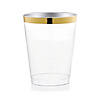 12 oz. Clear with Metallic Gold Rim Round Tumblers (100 Cups) Image 1