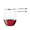12 oz. Clear with Silver Elegant Stemless Plastic Wine Glasses (32 Glasses) Image 3