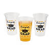 12 oz. Congrats Grad Party Disposable Clear Plastic Cups - 25 Ct. Image 1