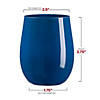 12 oz. Solid Navy Elegant Stemless Plastic Wine Glasses - (32 Glasses) Image 3