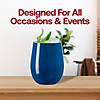 12 oz. Solid Navy Elegant Stemless Plastic Wine Glasses - (32 Glasses) Image 4