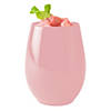 12 oz. Solid Pink Elegant Stemless Plastic Wine Glasses - (32 Glasses) Image 2