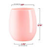 12 oz. Solid Pink Elegant Stemless Plastic Wine Glasses - (32 Glasses) Image 3