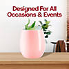 12 oz. Solid Pink Elegant Stemless Plastic Wine Glasses - (32 Glasses) Image 4