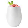 12 oz. Solid White Elegant Stemless Plastic Wine Glasses (32 Glasses) Image 1