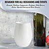 12 oz. Solid White Elegant Stemless Plastic Wine Glasses (32 Glasses) Image 4