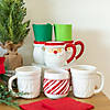 12 oz. Whimsical Santa Reusable Ceramic Mugs - 4 Ct. Image 1