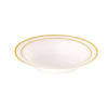 12 oz. White with Gold Edge Rim Plastic Soup Bowls (70 Bowls) Image 1