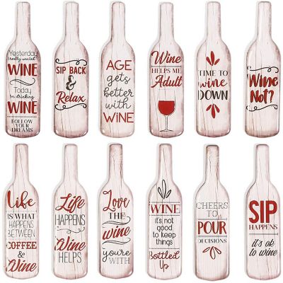 12 Pack Fun Wine Bottle Design Decorative Magnets for Fridge Refrigerator Locker Image 1