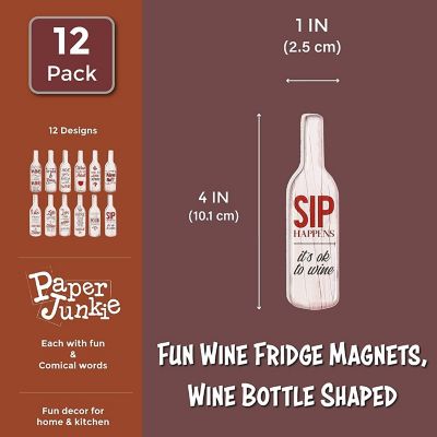 12 Pack Fun Wine Bottle Design Decorative Magnets for Fridge Refrigerator Locker Image 1