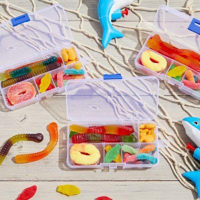 12 Pack Mini Clear Storage Containers with 10 Grid Dividers, Small Plastic Tackle Box for Beads, Buttons, DIY Jewelry (2.5 x 5 in) Image 2