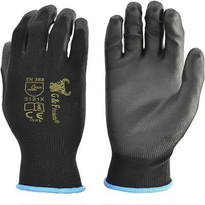12 PAIRS Men Work Gloves, Lightweight Grip Gloves For Work, Large Image 1