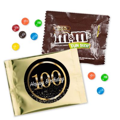 12 Pcs 100th Birthday Candy M&M's Party Favor Packs - Milk Chocolate Image 1