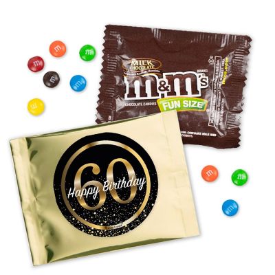12 Pcs 60th Birthday Candy M&M's Party Favor Packs - Milk Chocolate Image 1
