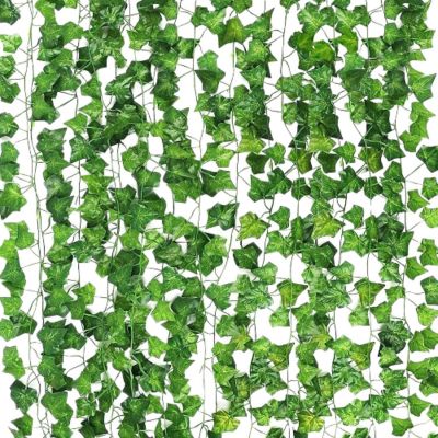 12 PCS Artificial Ivy Leaf Plants Garland Image 1