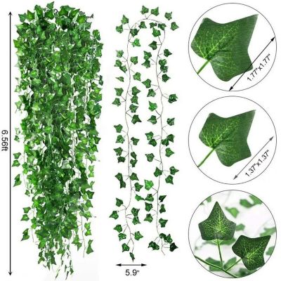 12 PCS Artificial Ivy Leaf Plants Garland Image 2