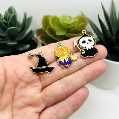 12 Pcs Enamel Halloween Mix Charms Image 2