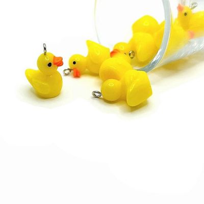 12 Pcs Yellow Rubber Duck Charms Image 1