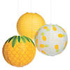 12" Pineapple Hanging Paper Lanterns - 3 Pc. Image 1