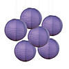 12" Purple Hanging Paper Lanterns - 6 Pc. Image 1