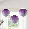 12" Purple Ombre Hanging Paper Lanterns - 3 Pc. Image 2