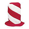 12" Red & White Striped Swirl Stovepipe Hat Image 1