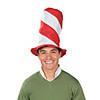 12" Red & White Striped Swirl Stovepipe Hat Image 1