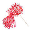 12" Red & White Two-Tone Spirit Cheer Plastic Pom-Poms - 24 Pc. Image 1