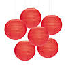 12" Red Hanging Paper Lanterns - 6 Pc. Image 1