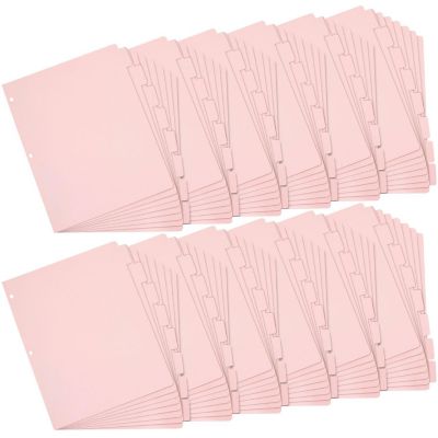 12 Sets Pink 8 Tab Dividers for 3 Ring Binder, Binder Separators with Tabs, Bulk Pack of 96 Total Page Dividers, Letter Size, 9.5x11 in Image 1