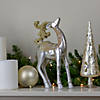 12" Silver and Gold Glitter Christmas TableTop Reindeer Figure Image 3
