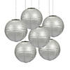 12" Silver Hanging Paper Lanterns - 6 Pc. Image 1