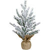 12" Unlit Artificial Flocked Mini Pine Christmas Tree with Jute Base Image 1