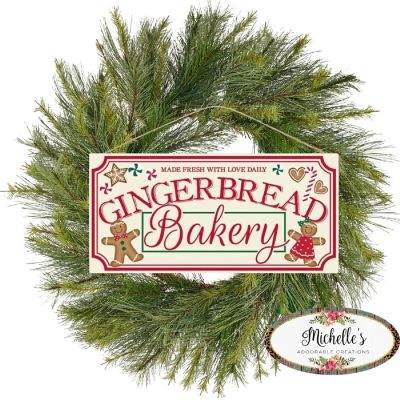 12" Wooden Sign: Gingerbread Bakery Image 3