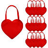 12" x 11" Medium Nonwoven Red Heart-Shaped Tote Bags - 12 Pc. Image 1