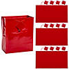 12" x 14 1/2" Extra Large Red Paper Gift Bags with Tags - 12 Pc. Image 1