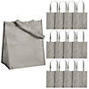 12" x 14" Large Grey Shopper Nonwoven Tote Bags - 12 Pc. Image 1