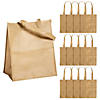 12" x 14" Large Tan Shopper Nonwoven Tote Bags - 12 Pc. Image 1
