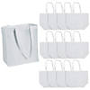 12" x 14" Large White Shopper Nonwoven Tote Bags - 12 Pc. Image 1