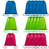 12" x 15" Bright Color Drawstring Bags - 12 Pc. Image 1
